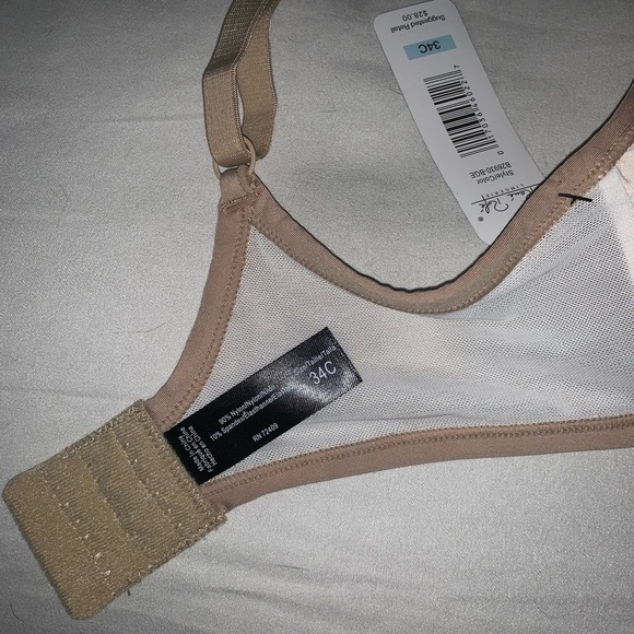 RENE ROFE NUDE BEIGE WIRELESS LIGHTLY PADDED LACE TRIPLE HOOK TSHIRT BRA 34C - Picture 5 of 6